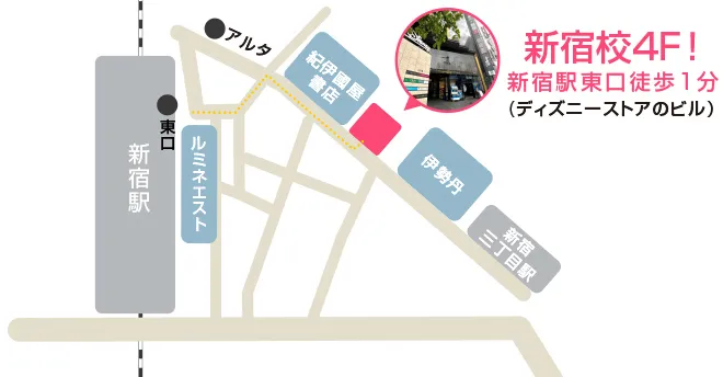 PiNKsダンススクール新宿校の地図